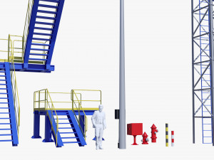 Metal tower for factory 3Dモデル