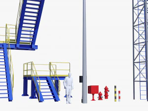Metal tower for factory 3D Model