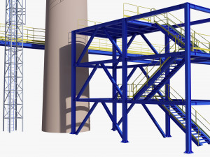Metal tower for factory 3Dモデル
