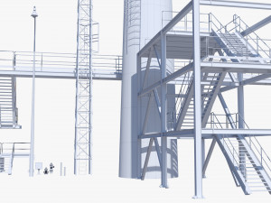 Metal tower for factory 3Dモデル
