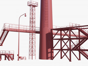 Metal tower for factory 3Dモデル