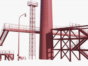Metal tower for factory 3D Model