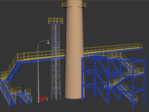 Metal tower for factory 3Dモデル
