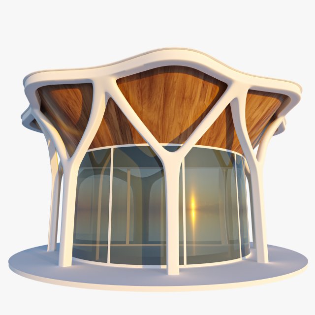 Parametric cylindir building 3D Модель .c4d .max .obj .3ds .fbx .stl .blend 