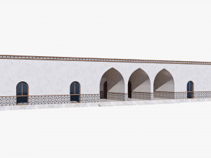 Islamic Architecture Arched Building 3D Model