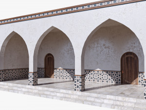 Islamic Architecture Arched Building 3D Model