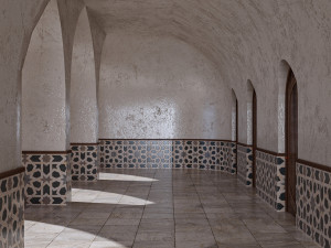 Islamic Architecture Arched Building 3D Model