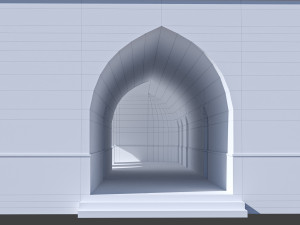 Islamic Architecture Arched Building 3D Model