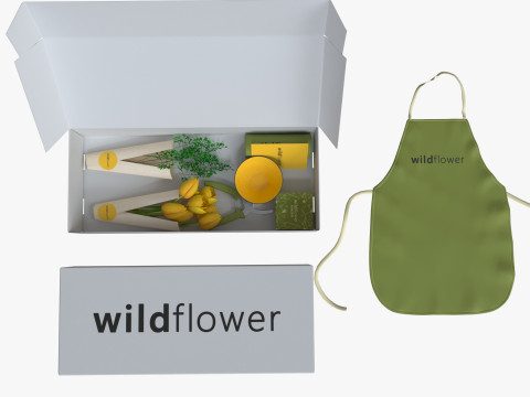Wildflower box Kenzan Bowl Flowers Model 3D