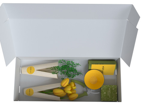 Wildflower box Kenzan Bowl Flowers Modelo 3D