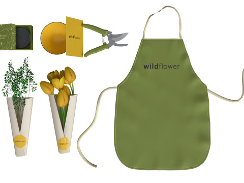 Wildflower box Kenzan Bowl Flowers Modelo 3D