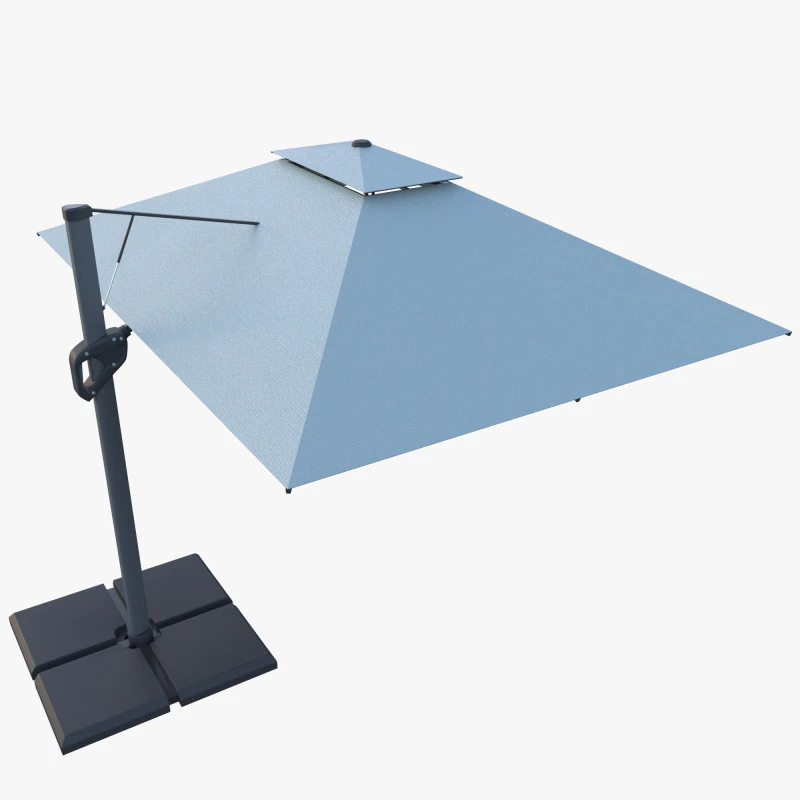 costco patio umbrella Sunvilla 10' Round Solar LED Market Umbrella