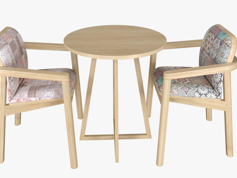 Coffee chair and table 3D Model