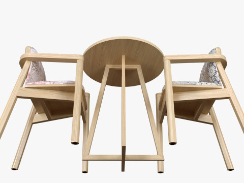 Coffee chair and table 3D Model