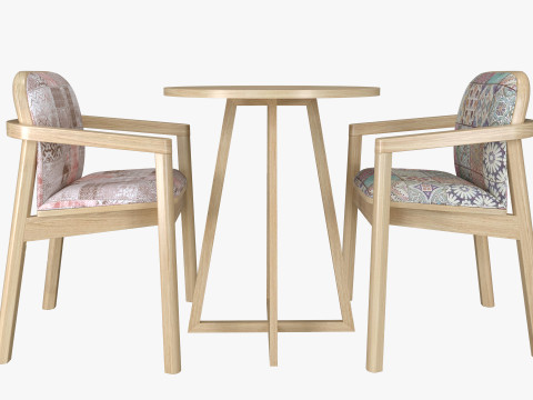 Coffee chair and table 3D Model