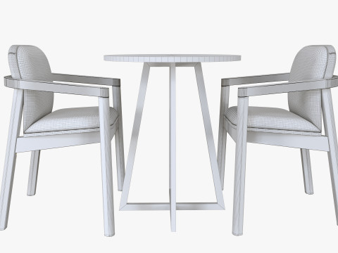 Coffee chair and table 3D Model