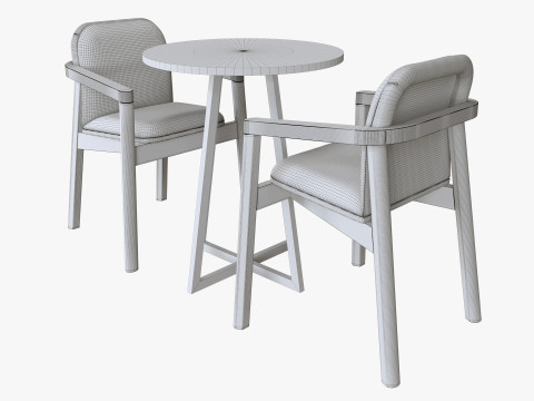 Coffee chair and table 3D Model