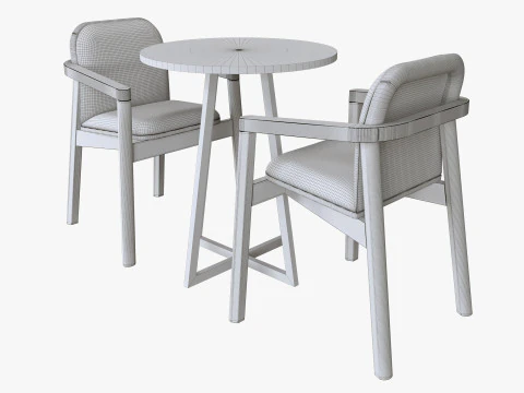 Coffee chair and table 3D Model
