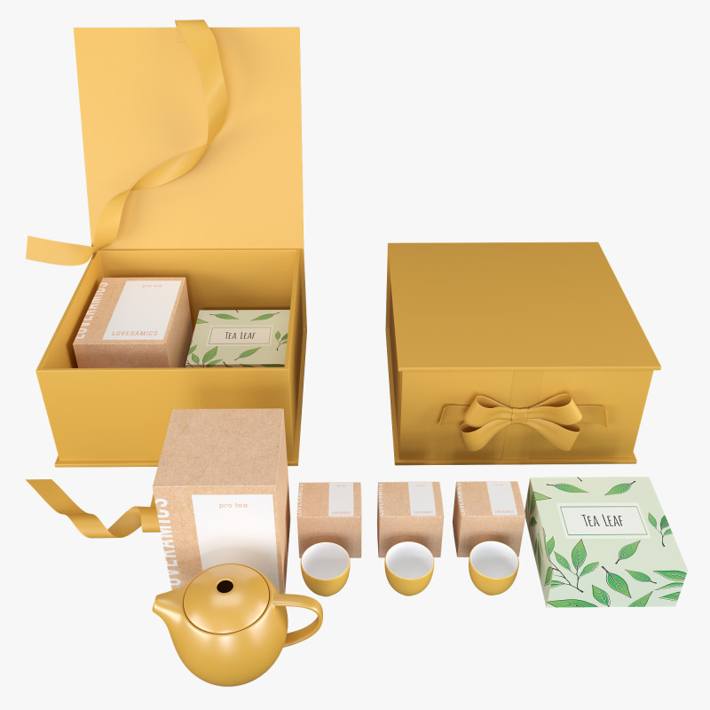 Gift tea box with LOVERAMICS Pro tea 3D 模型 .c4d .max .obj .3ds .fbx .stl .blend