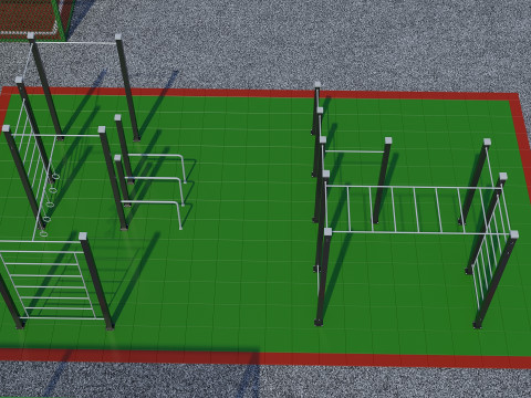 Mini stadiums and street fitness Badminton tennis 3D 모델