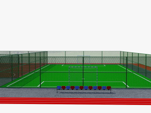 Mini stadiums and street fitness Badminton tennis 3D 모델