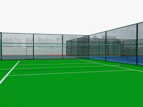 Mini stadiums and street fitness Badminton tennis 3D 모델