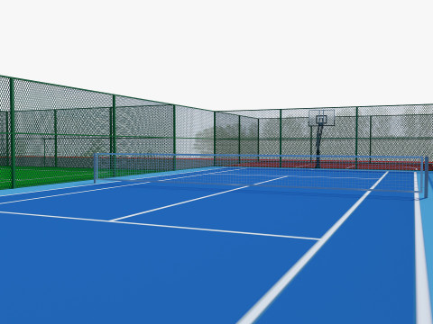 Mini stadiums and street fitness Badminton tennis 3D 모델