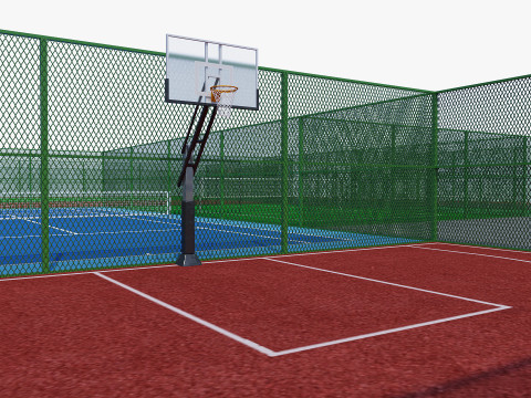 Mini stadiums and street fitness Badminton tennis 3D 모델