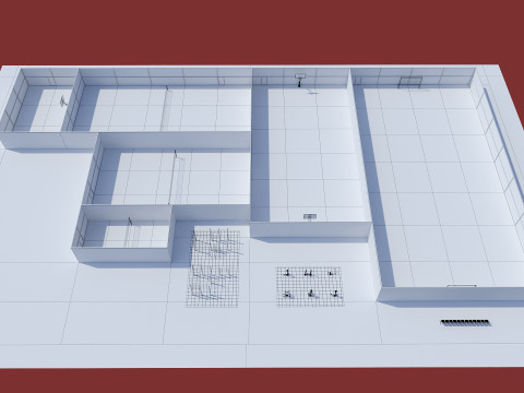 Mini stadiums and street fitness Badminton tennis 3D 모델