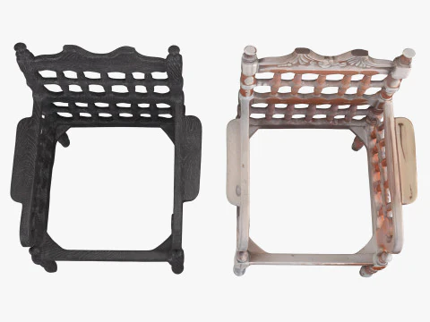 Old wood armchair before and after renewal 3D Model