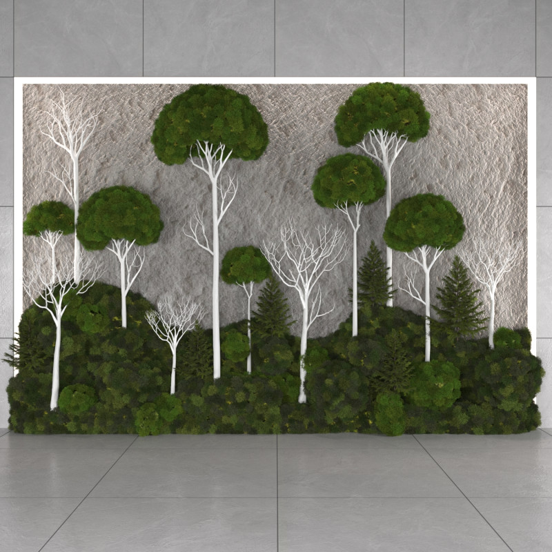 Moss tree wall decor Model 3D .c4d .max .obj .3ds .fbx .stl .blend