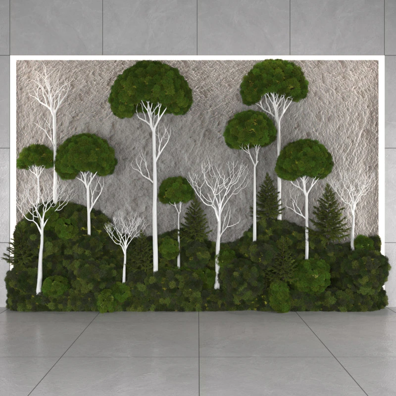 Moss tree wall decor 3D Model .c4d .max .obj .3ds .fbx .stl .blend 
