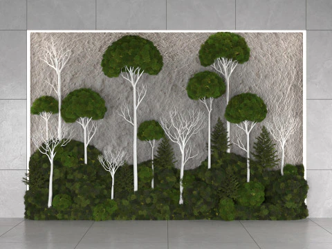 Moss tree wall decor 3D Model
