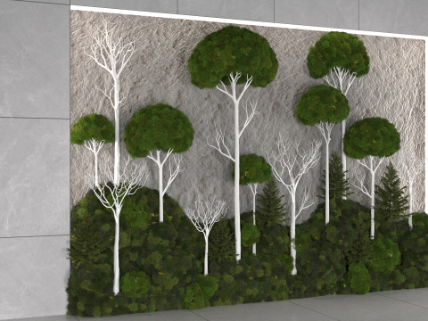 Moss tree wall decor Model 3D