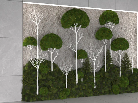 Moss tree wall decor 3D Model
