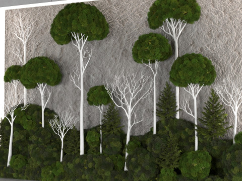 Moss tree wall decor Model 3D