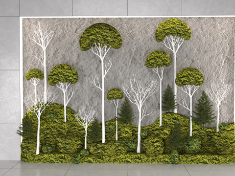 Moss tree wall decor Model 3D
