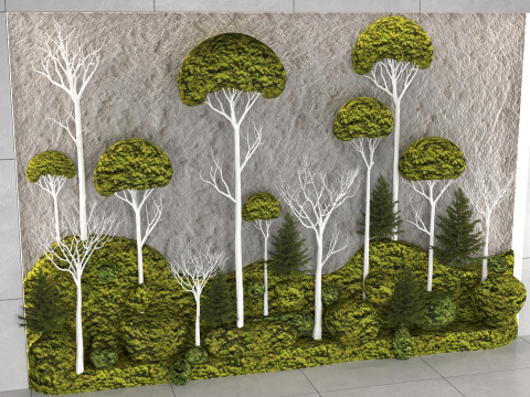 Moss tree wall decor Model 3D