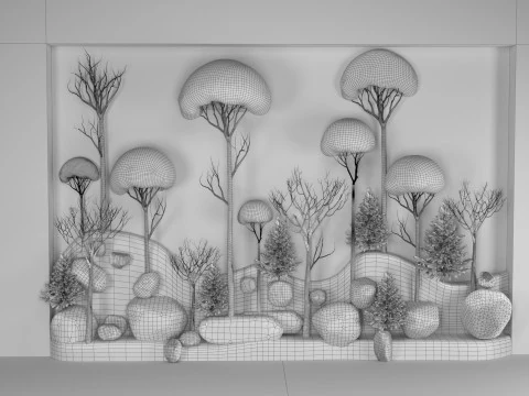 Moss tree wall decor 3D Model