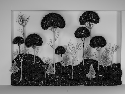 Moss tree wall decor Model 3D