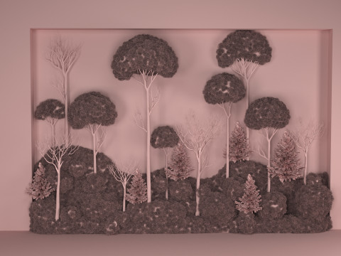 Moss tree wall decor Model 3D