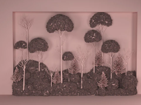 Moss tree wall decor 3D Model