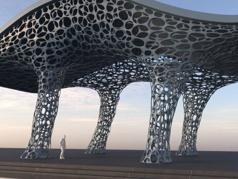 Futuristic high Pavilion 3D Model