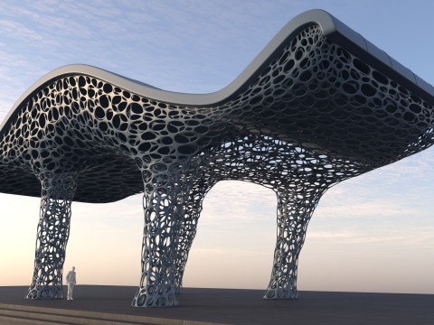 Futuristic high Pavilion 3D Model