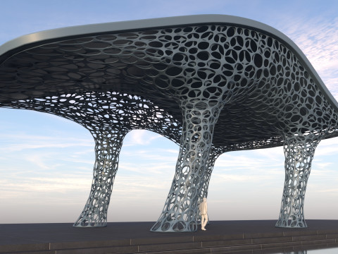Futuristic high Pavilion 3D Model