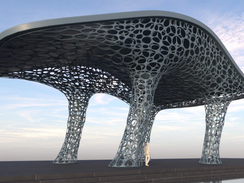 Futuristic high Pavilion 3D Model