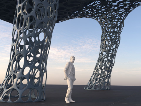 Futuristic high Pavilion 3D Model