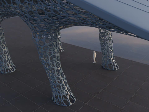 Futuristic high Pavilion 3D Model