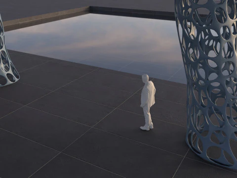 Futuristic high Pavilion 3D Model