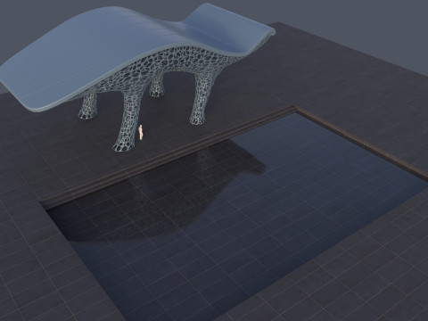 Futuristic high Pavilion 3D Model